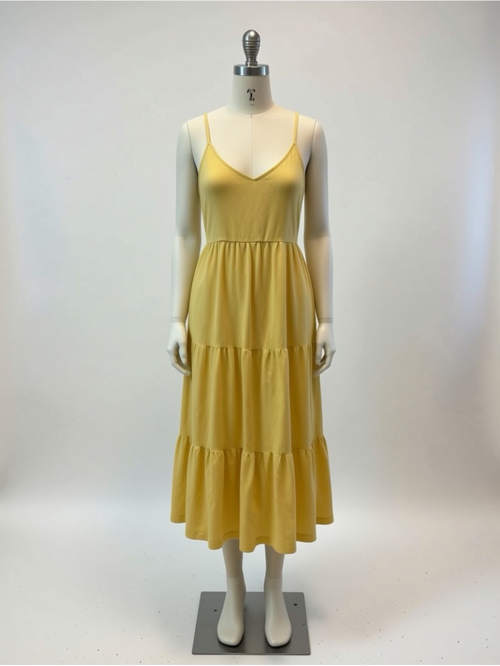 Old Navy Yellow Tiered Spaghetti-Strap Maxi Dress